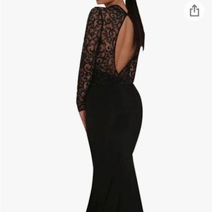 Miss ord Women's O Neck Long Sleeve Bodycon Maxi Dress for Prom